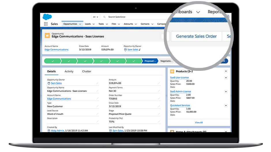 Schermopname van de Salesforce-interface voor 'Documenten opstellen'